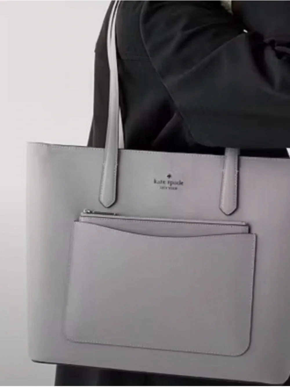 Kate Spade-3pc Staci Large Tote Bag Set (Mountain Gray )